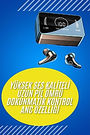 Bluetooth Kulaklık Anc Özelliği Powerbank Özelliği Aynalı Dijital Göstergeli