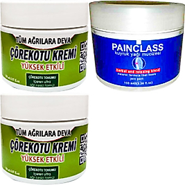 2 ADET ÇÖREK OTU KREMİ ORTA BOY 100 ML KREM + 2 ADET PAİNCLASS KUIYRUK YAĞI KREMİ 100 ML / SIRT BEL KAS DİZ DİRSEK ISKELET AGRİLARİNA MASAJ SETİ