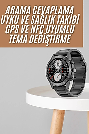 Akıllı Saat Çelik Kordon Çağrı Cevaplama Amoled Ekran Titreşimli Uyku ve Sağlık Takibi Yeni Nesil