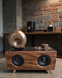 Bluetooth Hoparlör Ahşap Klasik Retro Gramofon UCZB6SPEAKER3