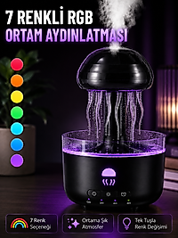 Dekoratif Denizanası Efektli Hava Nemlendirici RGB Gece Lambalı Ultrasonik Buhar Cihazı