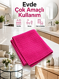 Mikrofiber Temizlik Bezi 40x40 cm Pembe İz Bırakmayan Çok Amaçlı Temizlik Bezi
