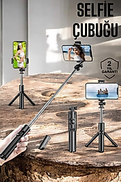 Kumandalı Tripod Telefon Tutucu Selfie Çubuğu 360 Derece Dönebilen
