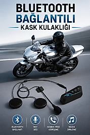 Kask Kulaklığı Motosiklet Intercom Interkom Dinleme Konuşma Özellikli Su Geçirmez