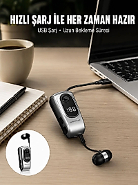 Dijital Ekranlı Bluetooth Kulaklık – Titreşimli Bildirim, 25 Saat Kullanım Yeni Nesil