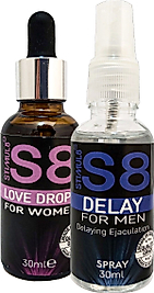 STIMUL8 (S8) ERKEĞE DELAY30 MLSPREY + KADINA EKSTRADESTEK ÖZEL UYARICIDAMIA 30 ML