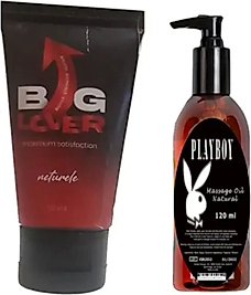 BİG LOVER ERKEKLERE ÖZEL 50 ML JEL + PLAYBOY MASAJ YAĞ 120 ML