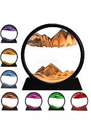 7 İnç Mavi Yuvarlak Dekoratif Kum Saati UCZDEKORATİFKUMSAATİ3