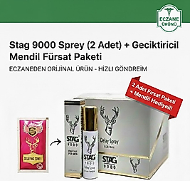ST'AG 9000 GECİKTİRİCİ SPREY (2 ADET) + HİJYENİK GECİKTİRİCİ MENDİL HEDİYE - ECZANE ÇIKIŞLI FIRSAT PAKETİ