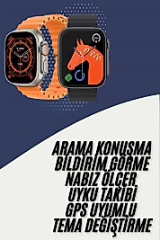 Akıllı Saat Kordon Hediyeli Güçlü Batarya Kapasiteli Titreşimli Bildirim Görme Unisex