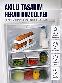 Buzdolabı Yumurta Düzenleyici İki Katlı Kayar Raylı Yumurta Organizeri