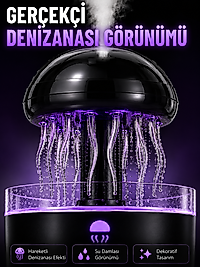 RGB Işıklı Denizanası Hava Nemlendirici Ultrasonik Buhar Makinesi 2H 4H 8H Zamanlayıcılı