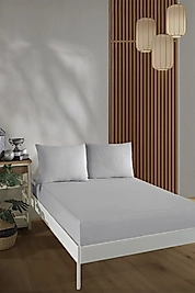 %100 PAMUK ÇARŞAF TAKIMI-Gri