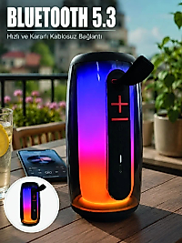 RGB LED Taşınabilir Bluetooth Speaker Güçlü Bas Ses Type-C Şarj Girişli