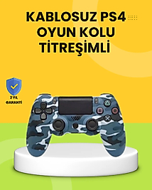 PS4 Uyumlu Kablosuz Oyun Kolu Ergonomik Çift Titreşimli