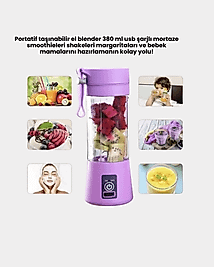 Mini Taşınabilir Blender 380ml USB Şarjlı Detoks Smoothie Hazırlayıcı