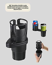 Araç İkili Bardak Tutucu 360° Döner Sistem UCZZZCWS003BARDAKLIK-2