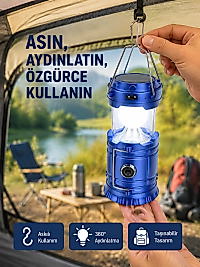 Güneş Enerjili Katlanabilir Kızaklı Kamp Feneri – USB Şarjlı, Çok Yönlü ve Dayanıklı Tasarım