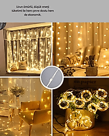 300 LED Perde Işık Sıcak Beyaz 3x3 metre UCZZZ3X3PERDELED-7