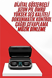 Kablosuz Bluetooth Kulaklık Android ve İOS Uyumlu Led Göstergeli Powerbankli