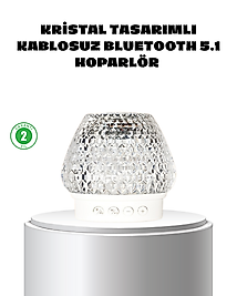 Kristal Desenli LED Işıklı Bluetooth Hoparlör 5W 1200 mAh Taşınabilir