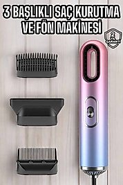 3 Başlıklı Saç Kurutma ve Fön Makinesi Sıcak Soğuk Ayarlı