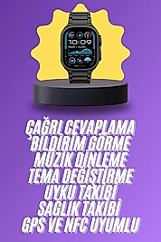 Ultra 3 Kordonlu Amoled Ekran Akıllı Saat Çok Fonksiyonlu Uyku ve Sağlık Takibi