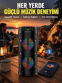 Çift Sürücülü Taşınabilir Kablosuz Hoparlör Yeni Nesil