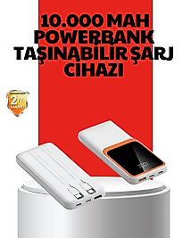10000 mAh Taşınabilir Powerbank Çift Çıkışlı Type-C ve Lightning Uyumlu