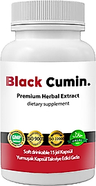 BLACK CUMİN - SOĞUK SIKIM SİYAH KİMYON TOHUMU YAĞI İLE NİGELLA SATİVA TOHUMLU 15 SOFT JEL KAPSÜL