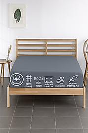 %100 PAMUKLU TEK KİŞİLİK PREMİUM PENYE ÇARŞAF-Gri