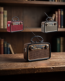 Bluetooth Hoparlör Ahşap Görünümlü Işıklı Vintage Radyo UUCZZZZKTF1467RADYOOOO3