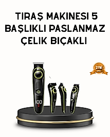 Erkek Bakım Seti 5’i 1 Arada Şarjlı Paslanmaz Çelik Başlıklı