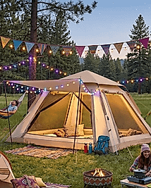 Güneşlikli Kamp Çadırı 240x240x160 cm 6 Kişilik Kolay Kurulum Outdoor
