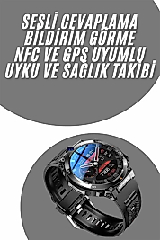 Akıllı Saat Yeni Model Sesli Asistan Bildirim Görme Bluetooth Bağlantılı Müzik Dinleme
