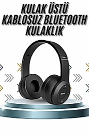 Kulak Üstü Bluetooth Kulaklık Yüksek Ses Kaliteli Ayarlanabilir