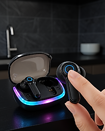 Kablosuz Kulaklık Bluetooth 5.4 Quad ENC Mikrofonlu RGB Şarj Kutulu