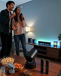 Projeksiyon Cihazı 3ü 1 Arada Karaoke Çift Mikrofon Destekli