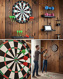 15 İnç Şık Tasarım Dart Tahtası Metal Uçlu 4 Ok Seti UCZZZ15İNÇDART-2