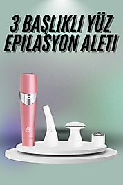 Yüz, Kaş ve Tüm Vücut Epilasyon Aleti3 Başlıklı Epilatör Tüm Cilt Tiplerine Uygun