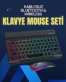 Şık ve Sessiz Tasarımlı Işıklı Klavye Mouse Seti – Şarjlı, Wireless