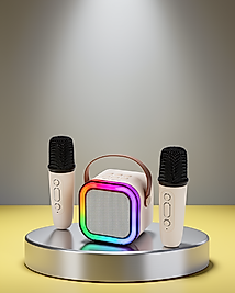 LED Işıklı Taşınabilir Karaoke Hoparlör XUCZ2MİKROFONLUSPEAKER-3