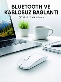 Bluetooth Kablosuz Wireless Mouse Şarjlı Sessiz Ergonomik 5000 DPI Fare