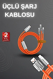 120W Hızlı Şarj Kablosu Turuncu Yüksek Güç Kapasitesi Çoklu Şarj Girişi