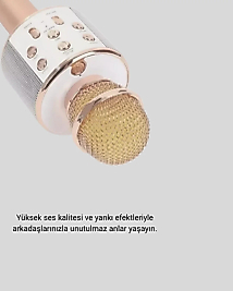 Karaoke Mikrofonu Bluetooth USB AUX Girişli Yankı Efektli