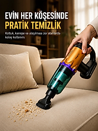 Taşınabilir Kablosuz El Süpürgesi Araç ve Ev Temizliğine Uygun