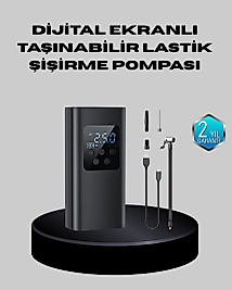 Taşınabilir 80W Kablosuz Lastik Şişirme Pompası Dijital Ekranlı