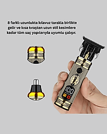 Çok Fonksiyonlu Saç ve Sakal Düzeltici Set – USB Şarjlı