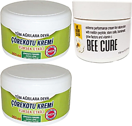 ÇÖREK OTU KREMİ  GREEN BOX 2 ADET 200 ML + BEECURE 150 ML KREM / TESKİN KREM SETİ