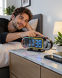 LED Masa Saati Dijital Ekranlı 12 24 Saat Sıcaklık Göstergeli Ds3827masasaatı-4
